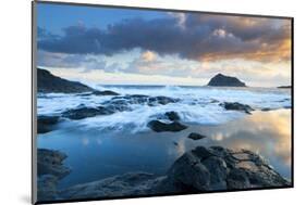 Playa de Garachico with Anaga Mountains, Tenerife, Canary Islands, Spain-null-Mounted Art Print