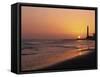 Playa De Maspalomas and Lighthouse at Sunset, Gran Canaria, Canary Islands, Spain, Atlantic, Europe-Pearl Bucknall-Framed Stretched Canvas