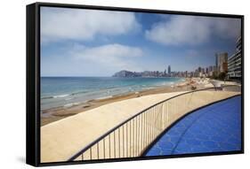 Playa De Poniente, Benidorm, Alicante, Spain - Beach, City and Promenade.-EdSamuel-Framed Stretched Canvas