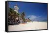 Playa Del Carmen with The El Faro Mexico-George Oze-Framed Stretched Canvas