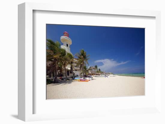 Playa Del Carmen with The El Faro Mexico-George Oze-Framed Photographic Print