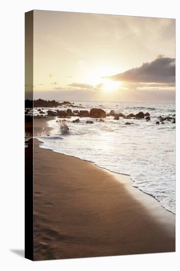 Playa Des Ingles, Beach, La Playa, Valle Gran Rey, La Gomera, Canary Islands, Spain, Atlantic-Markus Lange-Stretched Canvas