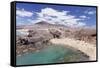 Playa Papagayo beach, near Playa Blanca, Lanzarote, Canary Islands, Spain, Atlantic, Europe-Markus Lange-Framed Stretched Canvas