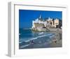 Playa San Sebastian Sitges Spain-null-Framed Art Print