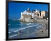 Playa San Sebastian Sitges Spain-null-Framed Art Print