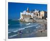 Playa San Sebastian Sitges Spain-null-Framed Art Print