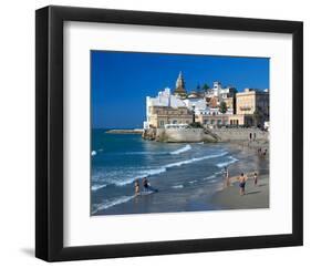 Playa San Sebastian Sitges Spain-null-Framed Art Print