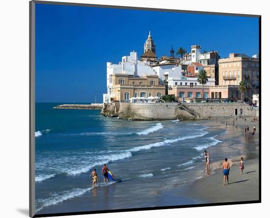 Playa San Sebastian Sitges Spain-null-Mounted Art Print