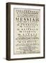 Playbill Advertising a Performance of Handel's Oratorio, 'Messiah' in 1777-null-Framed Giclee Print