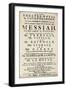 Playbill Advertising a Performance of Handel's Oratorio, 'Messiah' in 1777-null-Framed Giclee Print