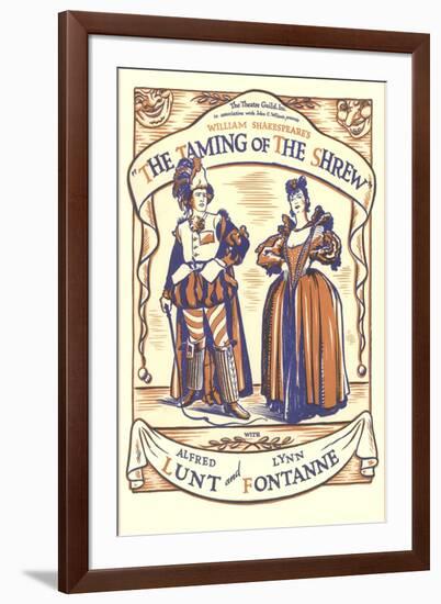 Playbill for Taming of the Shrew with Lunt and Fontanne-null-Framed Art Print