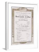 Playbill of Benvenuto Cellini by Hector Louis Berlioz, Theatre Des Champs-Elysees, 1913-null-Framed Giclee Print