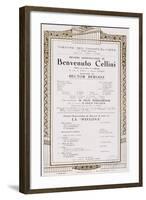 Playbill of Benvenuto Cellini by Hector Louis Berlioz, Theatre Des Champs-Elysees, 1913-null-Framed Giclee Print