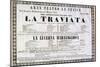 Playbill of the Premiere of La Traviata, Opera by Giuseppe Verdi-null-Mounted Giclee Print