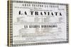 Playbill of the Premiere of La Traviata, Opera by Giuseppe Verdi-null-Stretched Canvas