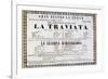 Playbill of the Premiere of La Traviata, Opera by Giuseppe Verdi-null-Framed Giclee Print