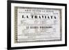 Playbill of the Premiere of La Traviata, Opera by Giuseppe Verdi-null-Framed Giclee Print