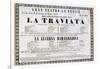 Playbill of the Premiere of La Traviata, Opera by Giuseppe Verdi-null-Framed Giclee Print