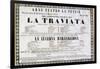 Playbill of the Premiere of La Traviata, Opera by Giuseppe Verdi-null-Framed Giclee Print