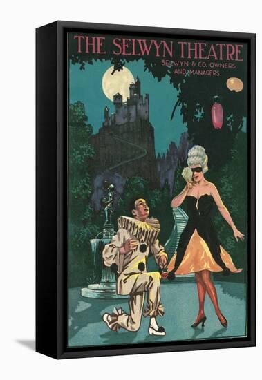 Playbill with Pierrot-null-Framed Stretched Canvas