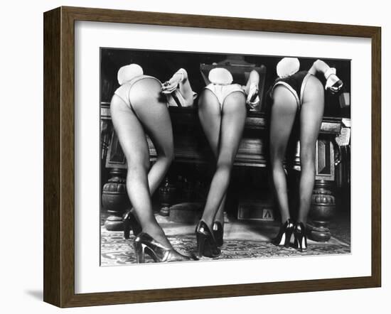 Playboy Bunnies Will Challenge Press Club Rabbits at the Press Club, February 1978-null-Framed Premium Photographic Print