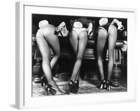 Playboy Bunnies Will Challenge Press Club Rabbits at the Press Club, February 1978-null-Framed Photographic Print