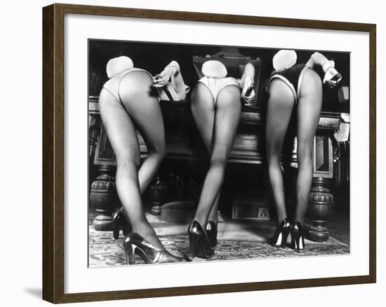 Playboy Bunnies Will Challenge Press Club Rabbits at the Press Club, February 1978-null-Framed Photographic Print