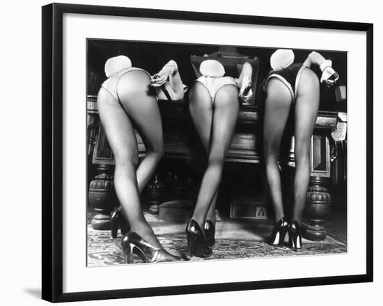 Playboy Bunnies Will Challenge Press Club Rabbits at the Press Club, February 1978-null-Framed Photographic Print