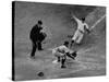 Player Attempting to Slide Home During an Unidentified Baseball Game-null-Stretched Canvas