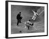 Player Attempting to Slide Home During an Unidentified Baseball Game-null-Framed Photographic Print