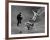 Player Attempting to Slide Home During an Unidentified Baseball Game-null-Framed Photographic Print