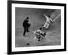 Player Attempting to Slide Home During an Unidentified Baseball Game-null-Framed Photographic Print