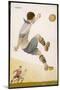 Player Clears the Ball in an Acrobatic Manner-null-Mounted Photographic Print