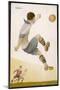Player Clears the Ball in an Acrobatic Manner-null-Mounted Photographic Print