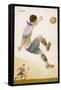 Player Clears the Ball in an Acrobatic Manner-null-Framed Stretched Canvas