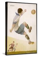 Player Clears the Ball in an Acrobatic Manner-null-Stretched Canvas