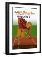 Player Handles Puck-null-Framed Art Print