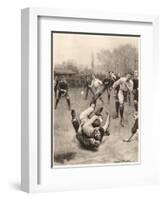 Player Making a Tackle in a Rugby Game-Ernest Prater-Framed Art Print