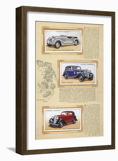 Player Motor Cars: Bentley, Brough and B.S.A.-null-Framed Art Print