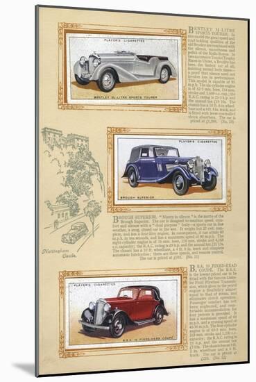 Player Motor Cars: Bentley, Brough and B.S.A.-null-Mounted Art Print