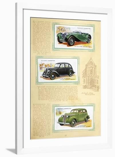 Player Motor Cars: Jaguar, Flying Standard and Studebaker-null-Framed Art Print