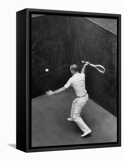Player Playing Squash at a Local Club-Yale Joel-Framed Stretched Canvas