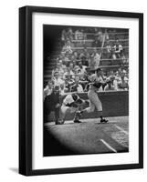 Player Stan Musial Making His 3000Th. Hit-null-Framed Premium Photographic Print