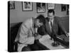 Player Ted Williams Signing Contract with Red Sox Manager, Thomas A. Yawkey-Ralph Morse-Stretched Canvas