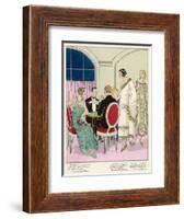 Players and Spectators Wear Elegant Creations by Jean Patou, Paul Poiret and Doucet-null-Framed Art Print