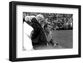 Players and their Coach, Murray Warmath, Minnesota-Iowa Game, Minneapolis, November 1960-Francis Miller-Framed Photographic Print