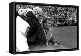 Players and their Coach, Murray Warmath, Minnesota-Iowa Game, Minneapolis, November 1960-Francis Miller-Framed Stretched Canvas