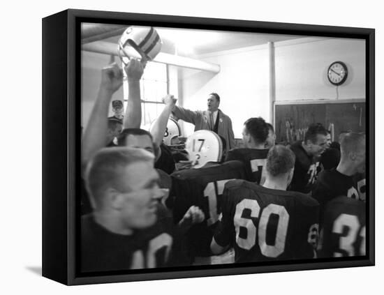 Players and their Coach, Murray Warmath, Minnesota-Iowa Game, Minneapolis, November 1960-Francis Miller-Framed Stretched Canvas