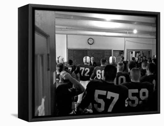 Players and their Coach, Murray Warmath, Minnesota-Iowa Game, Minneapolis, November 1960-Francis Miller-Framed Stretched Canvas