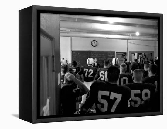 Players and their Coach, Murray Warmath, Minnesota-Iowa Game, Minneapolis, November 1960-Francis Miller-Framed Stretched Canvas